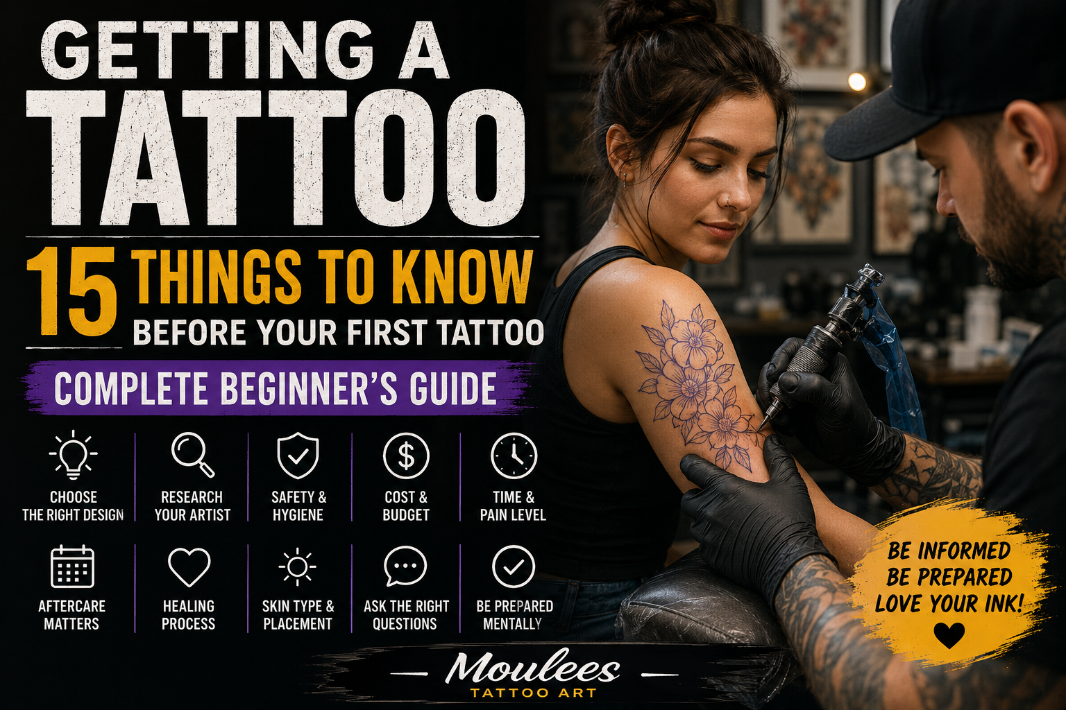 Getting a Tattoo: 15 Things to Know Before Your First Tattoo | Complete Beginner’s Guide by Moulees Tattoo Art