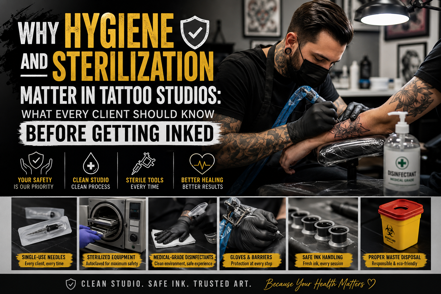 Why Hygiene and Sterilization Matter in Tattoo Studios: What Every Client Should Know Before Getting Inked